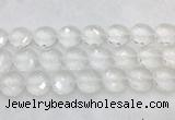 CCBS24 15 inches 18mm faceted coin white crystal beads wholesale