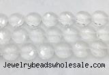 CCBS25 15 inches 20mm faceted coin white crystal beads wholesale