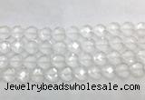CCBS28 15 inches 14mm faceted heart white crystal beads wholesale