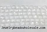 CCBS34 15 inches 10*14mm faceted rectangle white crystal beads wholesale