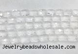 CCBS35 15 inches 12*16mm faceted rectangle white crystal beads wholesale