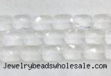 CCBS37 15 inches 15*20mm faceted rectangle white crystal beads wholesale