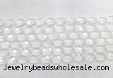 CCBS39 15 inches 8*12mm faceted oval white crystal beads wholesale