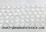 CCBS40 15 inches 10*14mm faceted oval white crystal beads wholesale