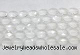 CCBS41 15 inches 12*16mm faceted oval white crystal beads wholesale