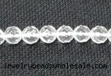 CCC252 15.5 inches 8mm faceted round grade A natural white crystal beads