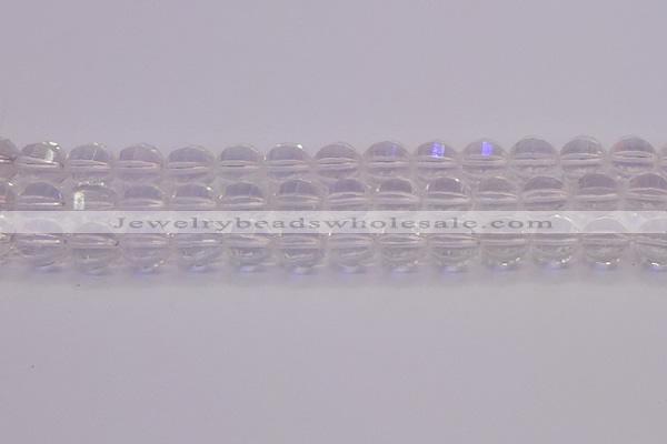 CCC623 15.5 inches 10mm faceted round natural white crystal beads