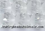 CCC642 15 inches 10mm faceted round white crystal beads