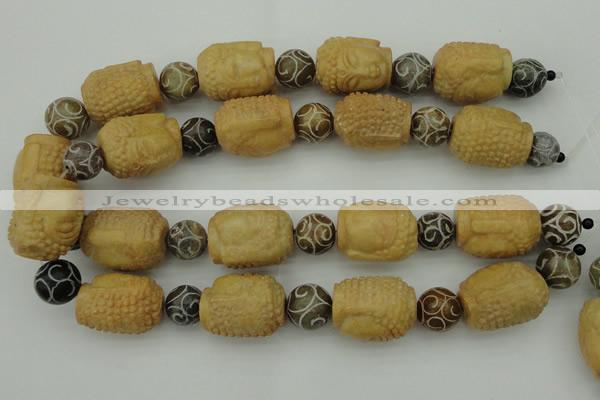 CCJ235 15.5 inches 22*28mm carved buddha China jade beads