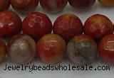 CCJ463 15.5 inches 10mm faceted round colorful jasper beads