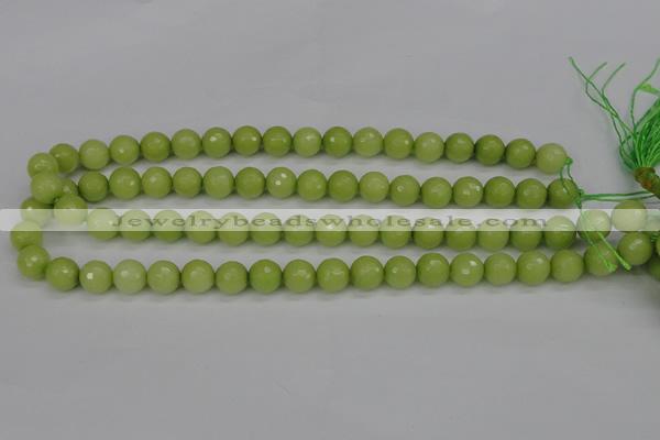 CCN1903 15 inches 10mm faceted round candy jade beads wholesale