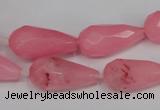 CCN196 15.5 inches 10*20mm faceted teardrop candy jade beads