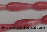 CCN2182 15.5 inches 10*30mm faceted teardrop candy jade beads