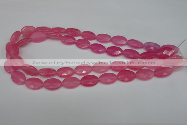 CCN227 15.5 inches 12*18mm faceted oval candy jade beads