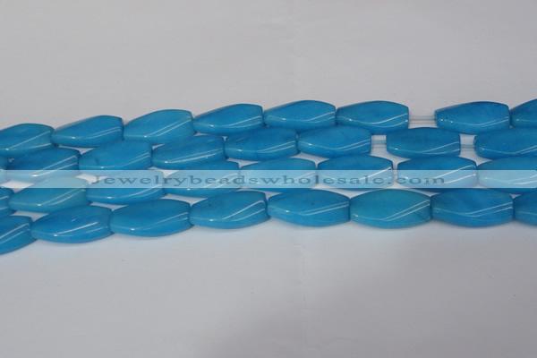 CCN2622 15.5 inches 15*30mm twisted rectangle candy jade beads