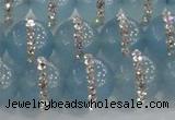 CCN4618 15.5 inches 12mm round candy jade with rhinestone beads