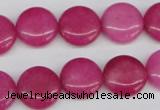 CCN486 15.5 inches 14mm flat round candy jade beads wholesale