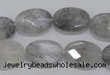 CCQ155 15.5 inches 15*20mm faceted oval cloudy quartz beads wholesale