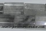 CCQ221 15.5 inches 18*25mm faceted & flat column cloudy quartz beads