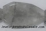 CCQ231 15.5 inches 30*50mm faceted freeform cloudy quartz beads