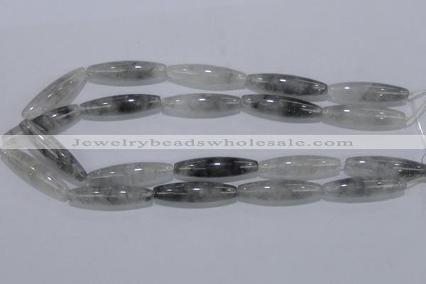 CCQ86 15.5 inches 10*40mm rice cloudy quartz beads wholesale