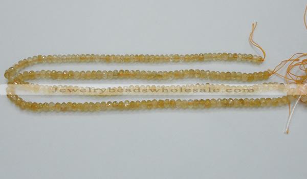 CCR07 15.5 inches 4*6mm faceted rondelle natural citrine gemstone beads