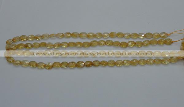 CCR21 15.5 inches 6*7mm faceted oval natural citrine gemstone beads