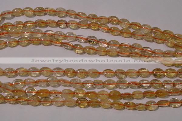 CCR228 15.5 inches 6*9mm oval natural citrine gemstone beads
