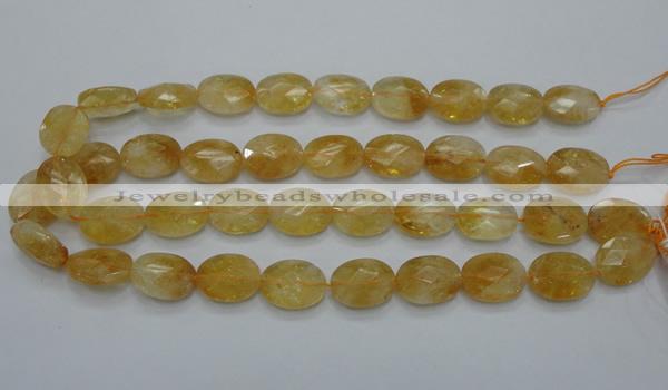 CCR25 15.5 inches 14*19mm faceted oval natural citrine gemstone beads