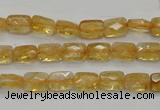 CCR26 15.5 inches 6*7mm faceted rectangle natural citrine beads