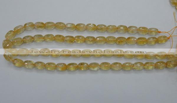 CCR34 15.5 inches 8*12mm faceted rice natural citrine gemstone beads