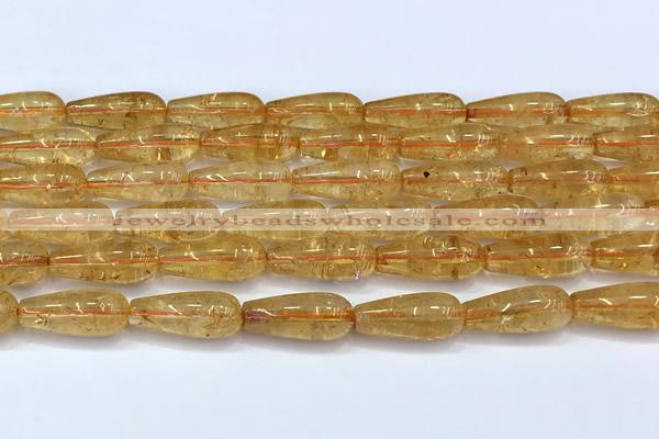 CCR405 15 inches 8*20mm teardrop citrine gemstone beads