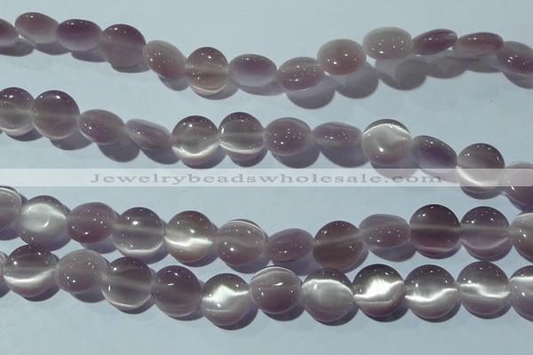 CCT512 15 inches 10mm flat round cats eye beads wholesale