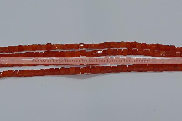 CCU305 15.5 inches 4*4mm cube red agate beads wholesale