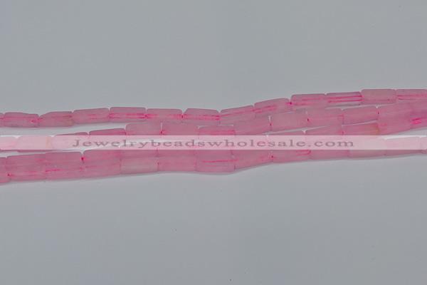 CCU711 15.5 inches 4*13mm cuboid rose quartz beads wholesale