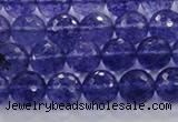 CCY603 15.5 inches 10mm faceted round blue cherry quartz beads