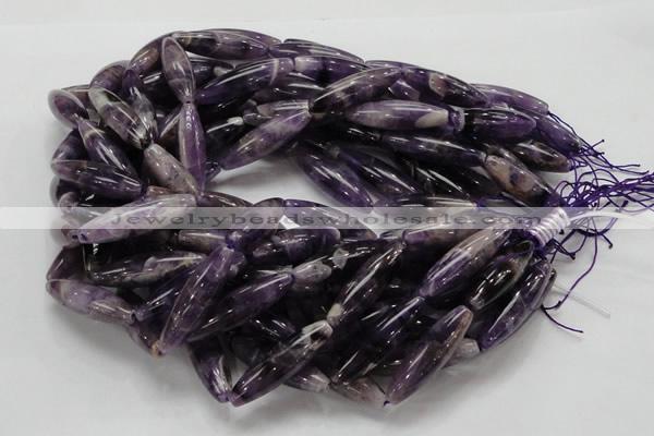 CDA16 15.5 inches 10*35mm rice dogtooth amethyst quartz beads