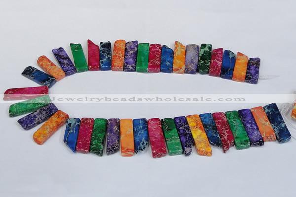 CDE1005 Top drilled 9*15mm - 10*45mm sticks sea sediment jasper beads