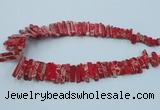 CDE1512 Top drilled 5*15mm - 6*55mm sticks sea sediment jasper beads