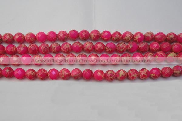 CDE2111 15.5 inches 8mm faceted round dyed sea sediment jasper beads
