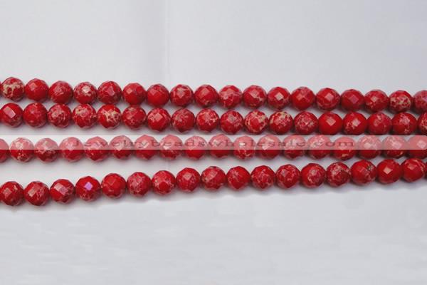 CDE2121 15.5 inches 8mm faceted round dyed sea sediment jasper beads