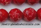 CDE2128 15.5 inches 22mm faceted round dyed sea sediment jasper beads