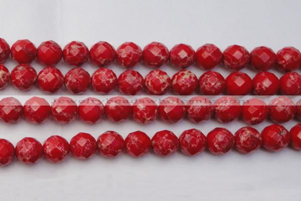 CDE2128 15.5 inches 22mm faceted round dyed sea sediment jasper beads
