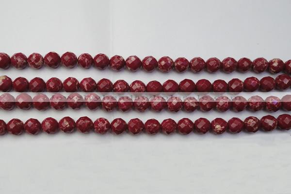 CDE2132 15.5 inches 10mm faceted round dyed sea sediment jasper beads