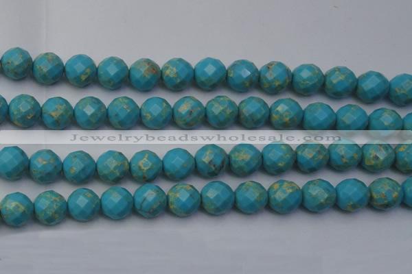 CDE2158 15.5 inches 22mm faceted round dyed sea sediment jasper beads