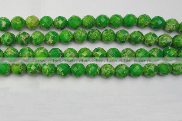 CDE2196 15.5 inches 18mm faceted round dyed sea sediment jasper beads