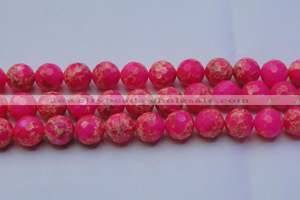 CDE2511 15.5 inches 22mm faceted round dyed sea sediment jasper beads