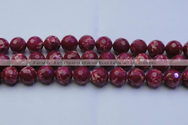CDE2524 15.5 inches 20mm faceted round dyed sea sediment jasper beads