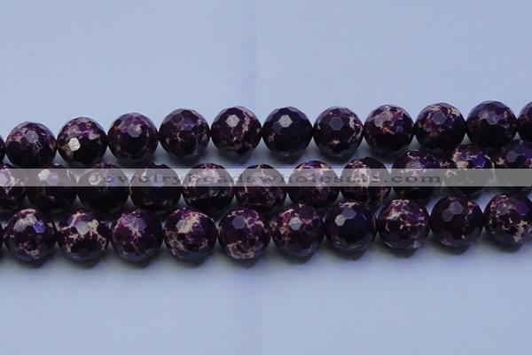 CDE2540 15.5 inches 24mm faceted round dyed sea sediment jasper beads