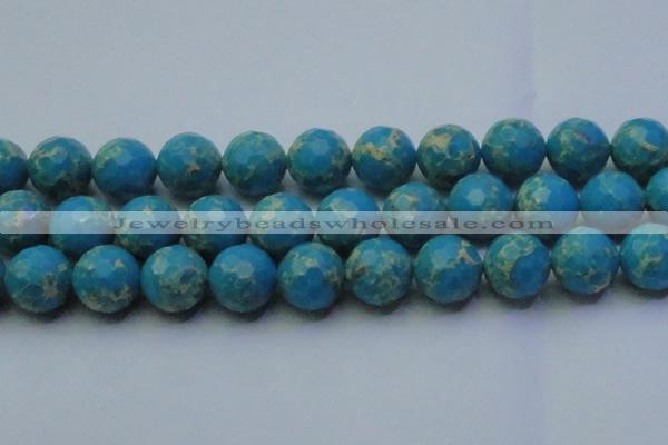 CDE2553 15.5 inches 22mm faceted round dyed sea sediment jasper beads